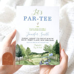 Invitation à la fête prénatale Par-Tee pour garçon