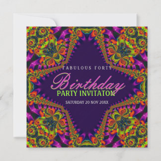 Invitation à la fête Psychedelic Fun Fabulous 40