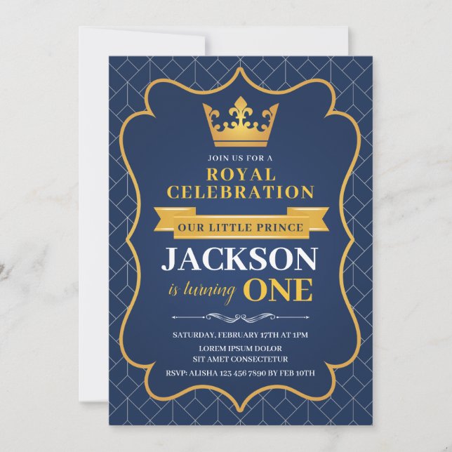 Invitation à la fête royale d'anniversaire (Devant)