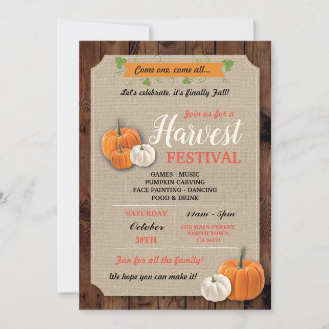Invitation à la Fête Rustique de la Moisson des Ci (Devant)