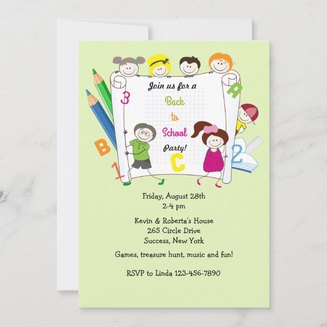 Invitation à la fête scolaire (Devant)