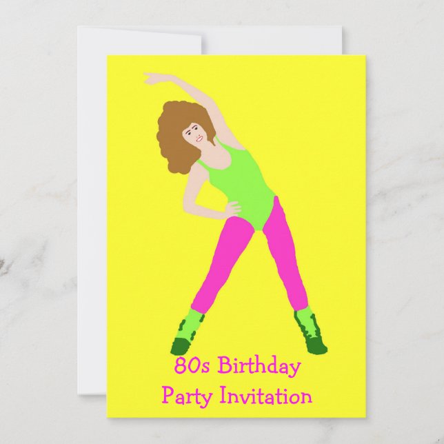 Invitation à la fête sur le thème des années 80 (Devant)