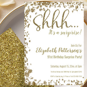 Invitation à la fête surprise des 91 ans en or