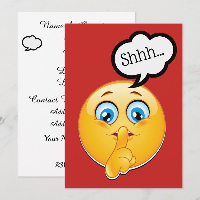 Invitation à la fête surprise / douche (Devant / Derrière)