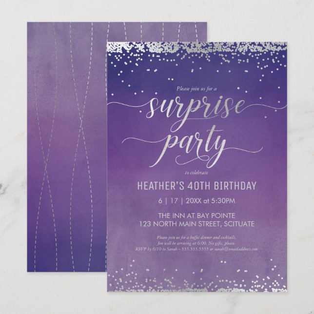 Invitation à la fête surprise du 40e anniversaire  (Devant / Derrière)
