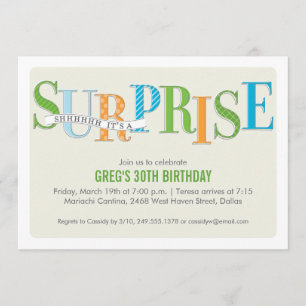 Invitation à la fête surprise en vert