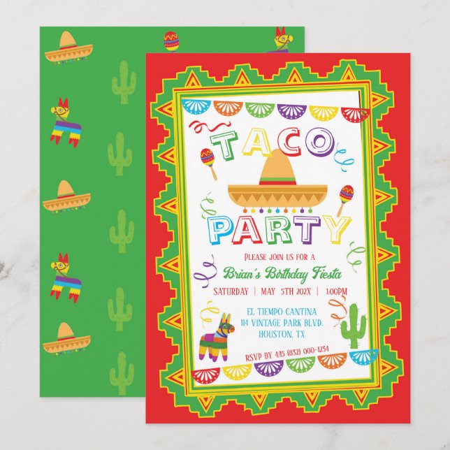 Invitation à la FÊTE TACO (Devant / Derrière)