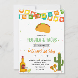 Invitation à la fête tequila et tacos