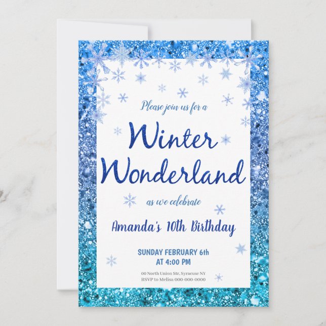 Invitation à la fête Winter Wonderland (Devant)