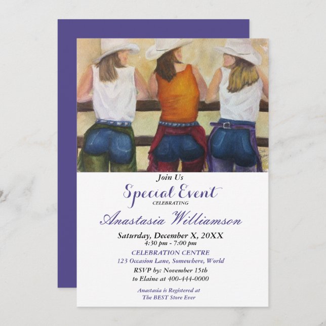 INVITATION À LA FÊTE YAHOO WESTERN (Devant / Derrière)