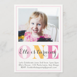invitation à la fille premier anniversaire