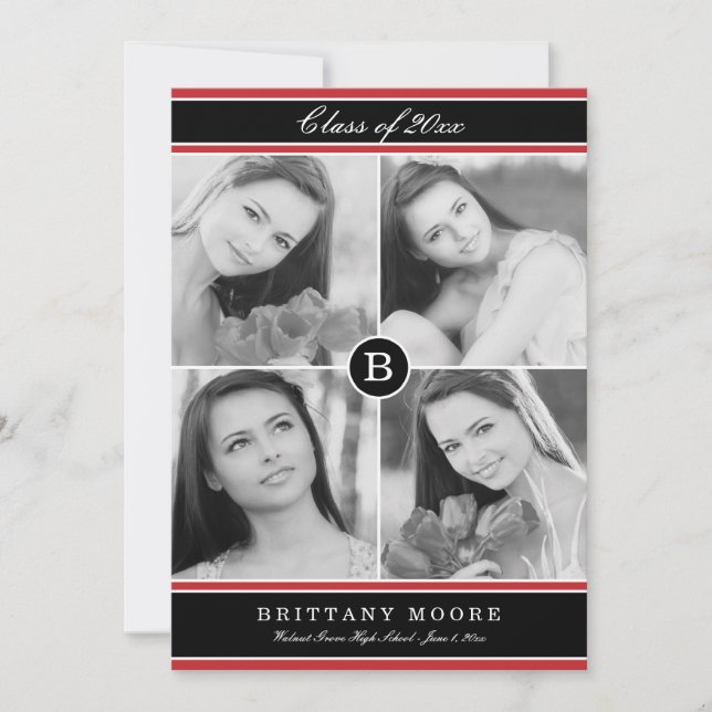 Invitation à la fin du premier cycle - Rouge (Devant)