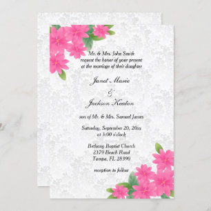 Invitation à la florale blanche Mariage et rose