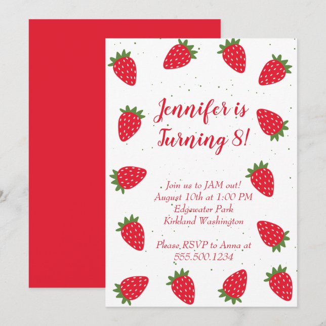 Invitation à la fraise (Devant / Derrière)