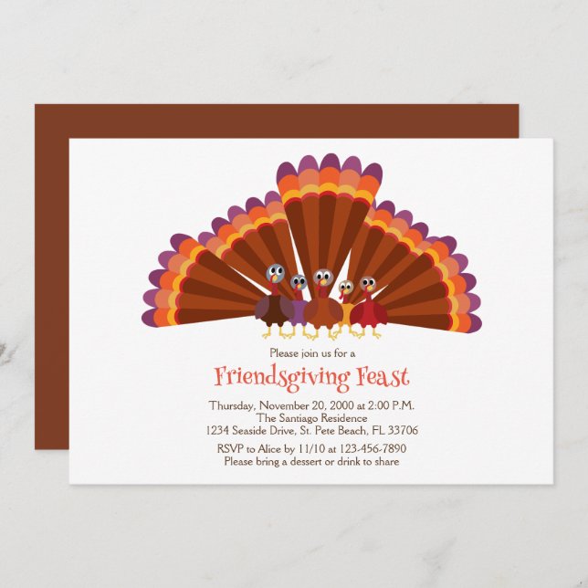Invitation à la Friendsgiving (Devant / Derrière)