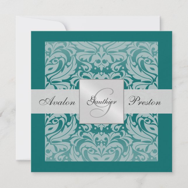 Invitation à la frontière des Damas pour monogramm (Devant)