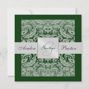Invitation à la frontière des Damask pour argent e