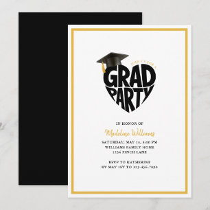 Invitation à la Grad Party de coeur