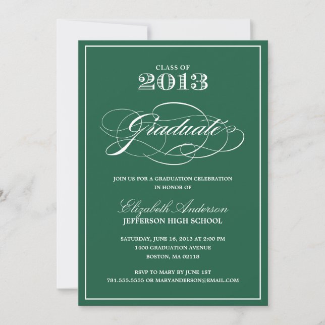Invitation à la graduation classique (Devant)