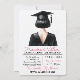 Invitation à la graduation de l'aquarelle noire