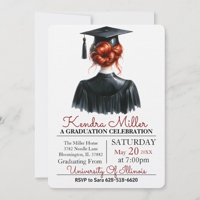 Invitation à la graduation de l'aquarelle noire (Devant)