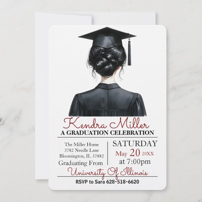 Invitation à la graduation de l'aquarelle noire (Devant)