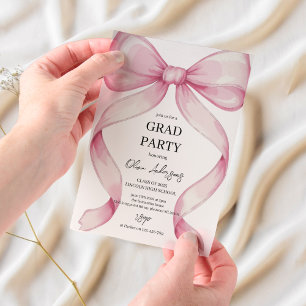 Invitation à la graduation de Pink Bow   Élégant e