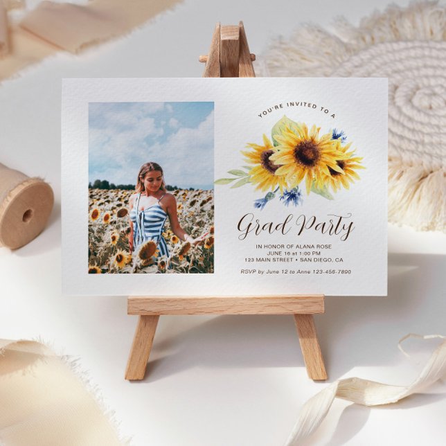 Invitation à la graduation de tournesol, Invitatio (Créateur téléchargé)