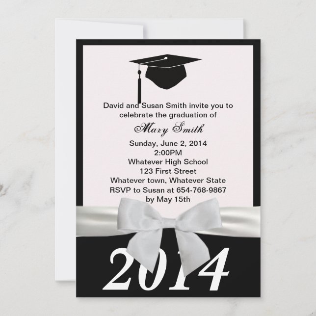 Invitation à la graduation du ruban blanc (Devant)