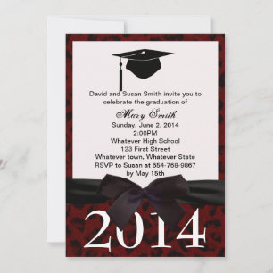 Invitation À La Graduation Du Ruban Noir Et Du Léo