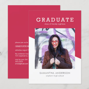 Invitation à la graduation en couleur Bold