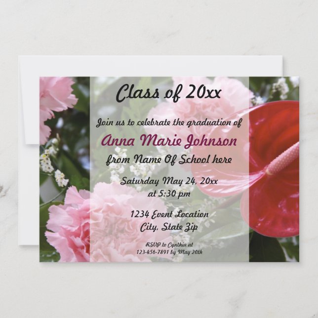 Invitation à la graduation florale (Devant)