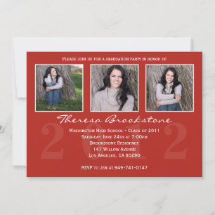 Invitation à la graduation rouge 2012