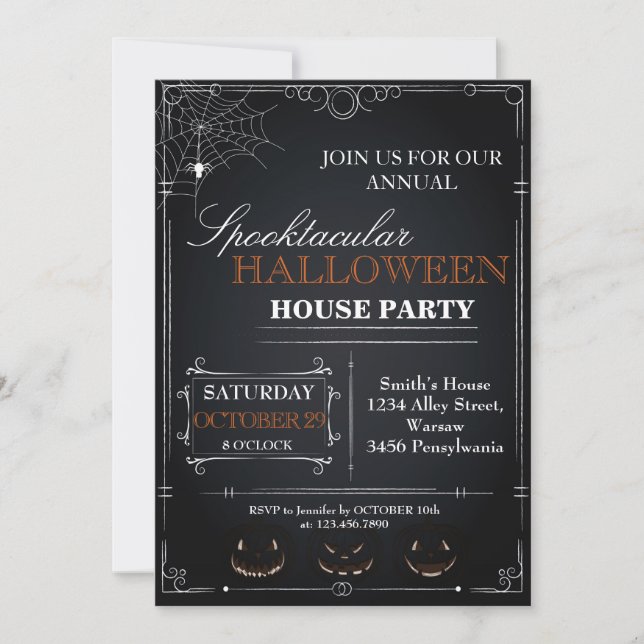 Invitation à la House Party d'Halloween (Devant)