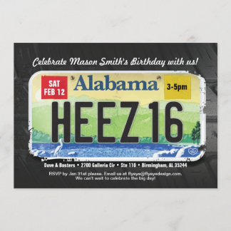 Invitation à la licence Boy's 16th Anniversaire Al