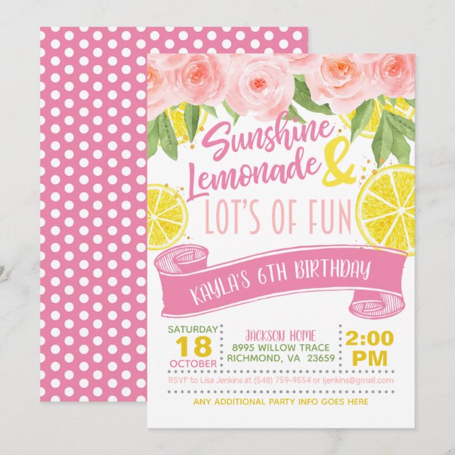 Invitation à la limonade (Devant / Derrière)