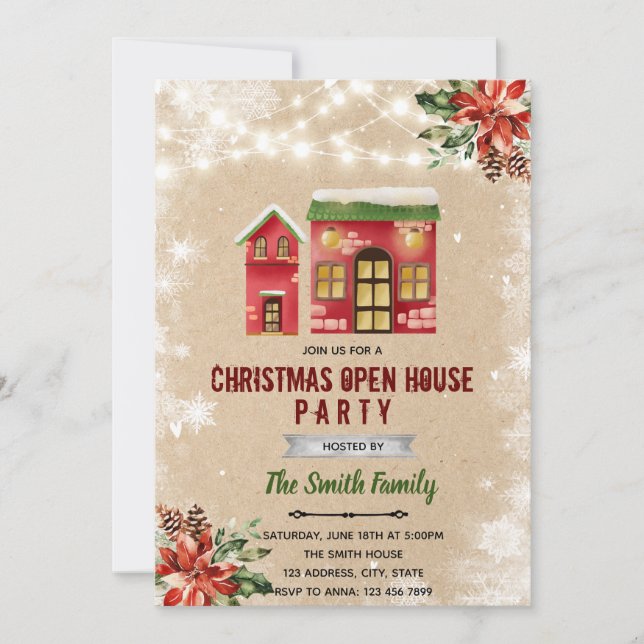 Invitation à la maison ouverte de Noël (Devant)