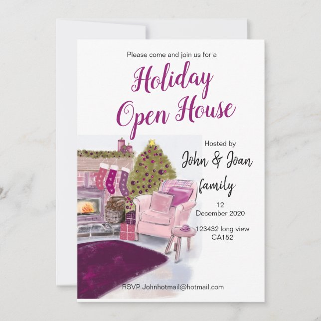 Invitation à la Maison ouverte de Noël (Devant)