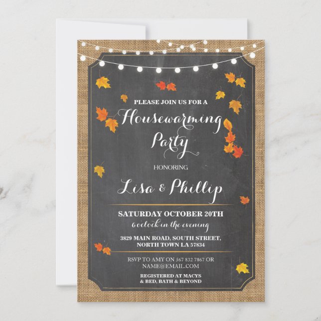 Invitation à la maison rustique d'automne de (Devant)