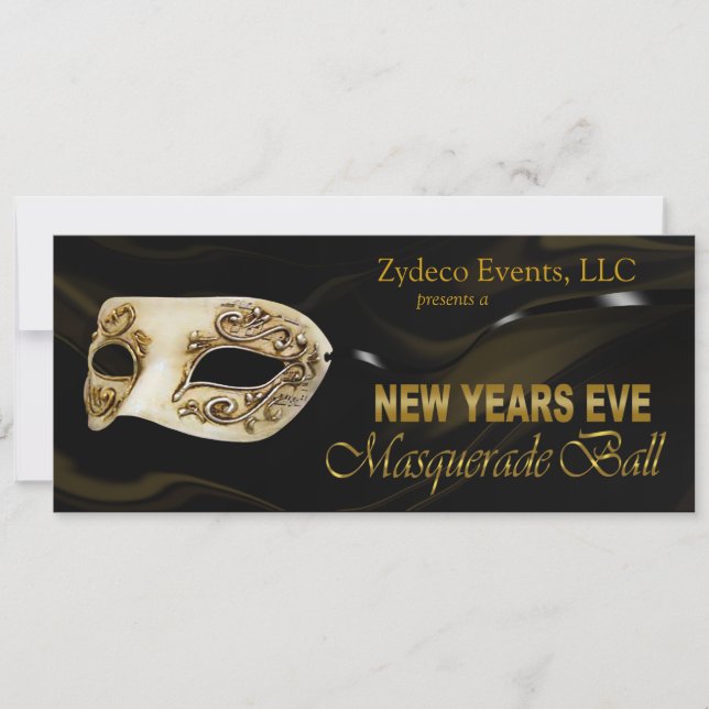 Invitation à la mascarade Ball Party de Nouvel An (Devant)