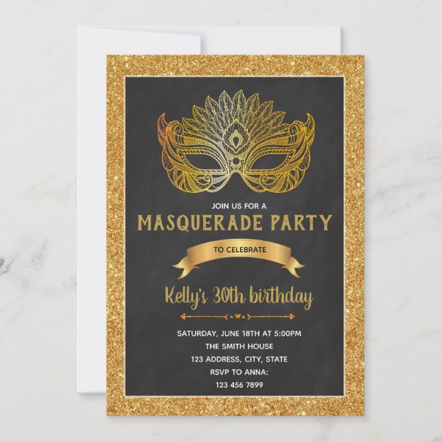 Invitation à la mascarade de Glam (Devant)