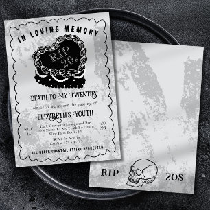 Invitation À la Mémoire de Black Scribble Cake 30e Anniversai