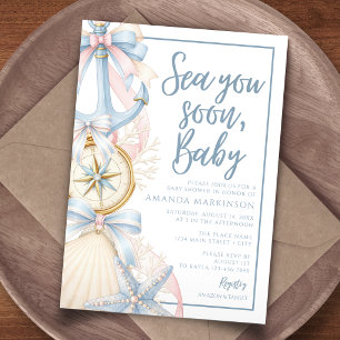 Invitation À la mer bientôt Bébé Shower de bébé pré-coastal