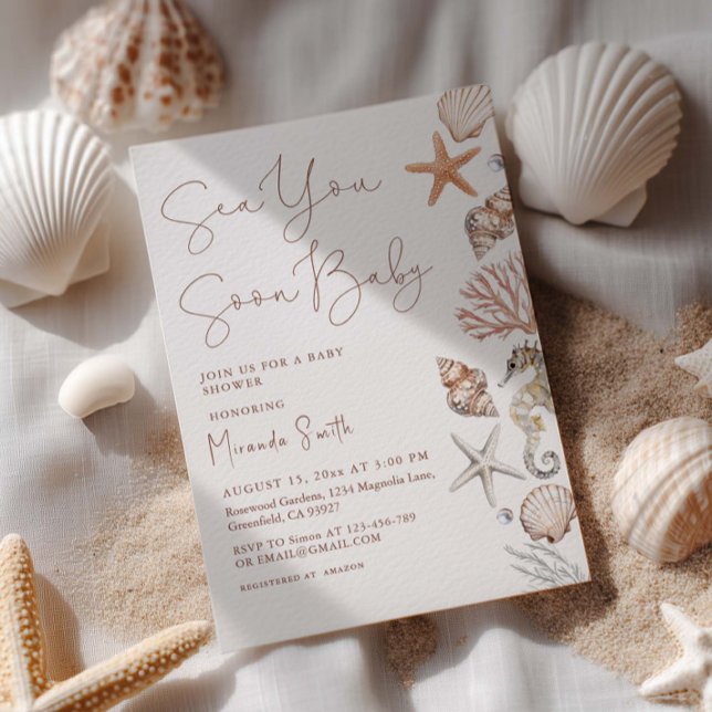 Invitation À la mer bientôt Shower de bébé côtier (Créateur téléchargé)