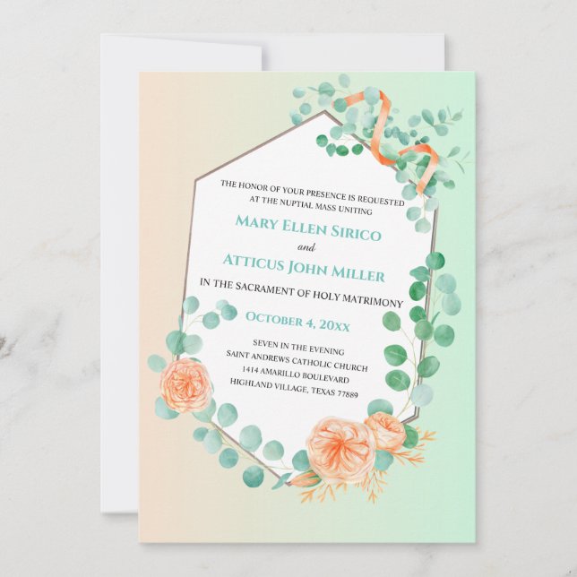 Invitation à la messe nuptiale verte de Whimsical  (Devant)