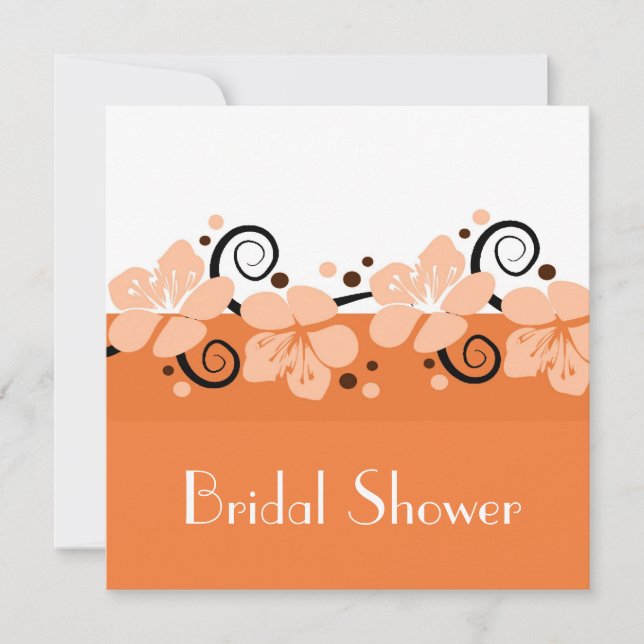 Invitation à la mode de Fête de la mariée - fleurs (Devant)