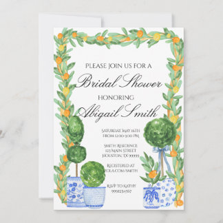 Invitation à la nuptiale Chinoiserie et Citrus