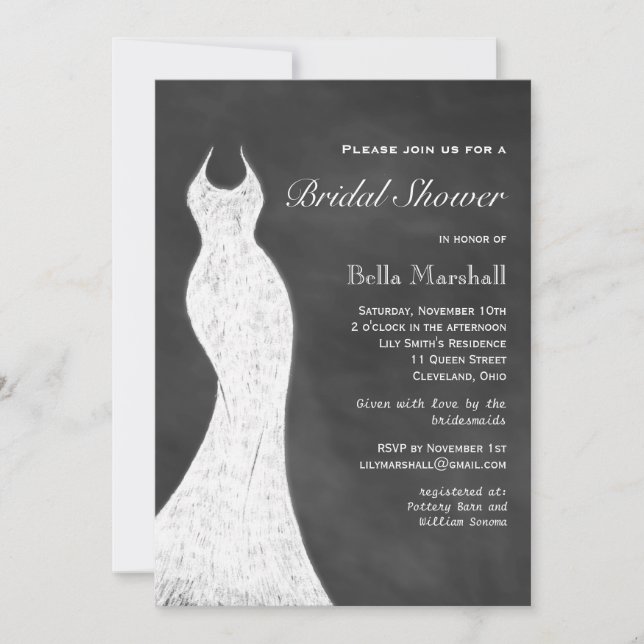 Invitation à la nuptiale de Chalk blanc (Devant)