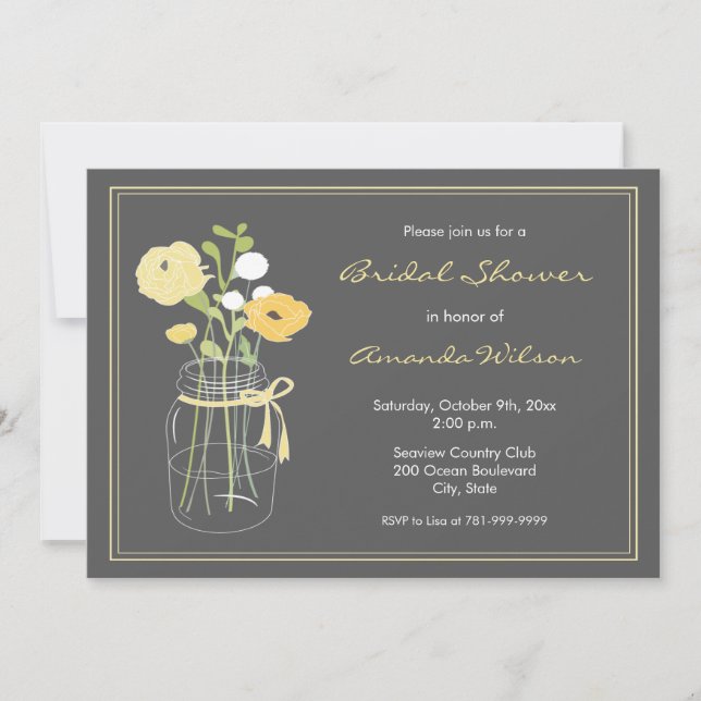 Invitation à la nuptiale de la braise Mason jaune  (Devant)