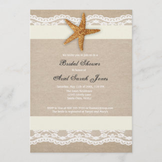 Invitation à la nuptiale de la dentelle Ivory Beac